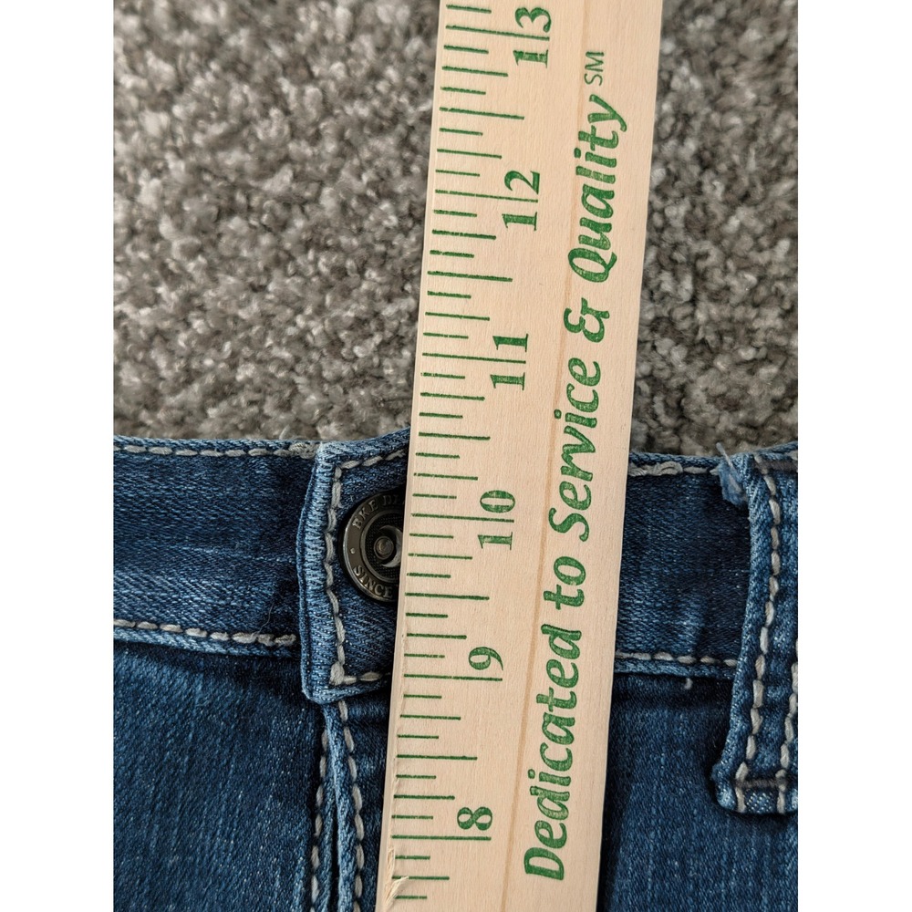 BKE Jake Straight Leg Jeans Mens 33R Medium Wash Denim Blue Contrast Stitch - Picture 12 of 16
